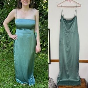 Reformation Frankie silk dress in Verdigris size 10